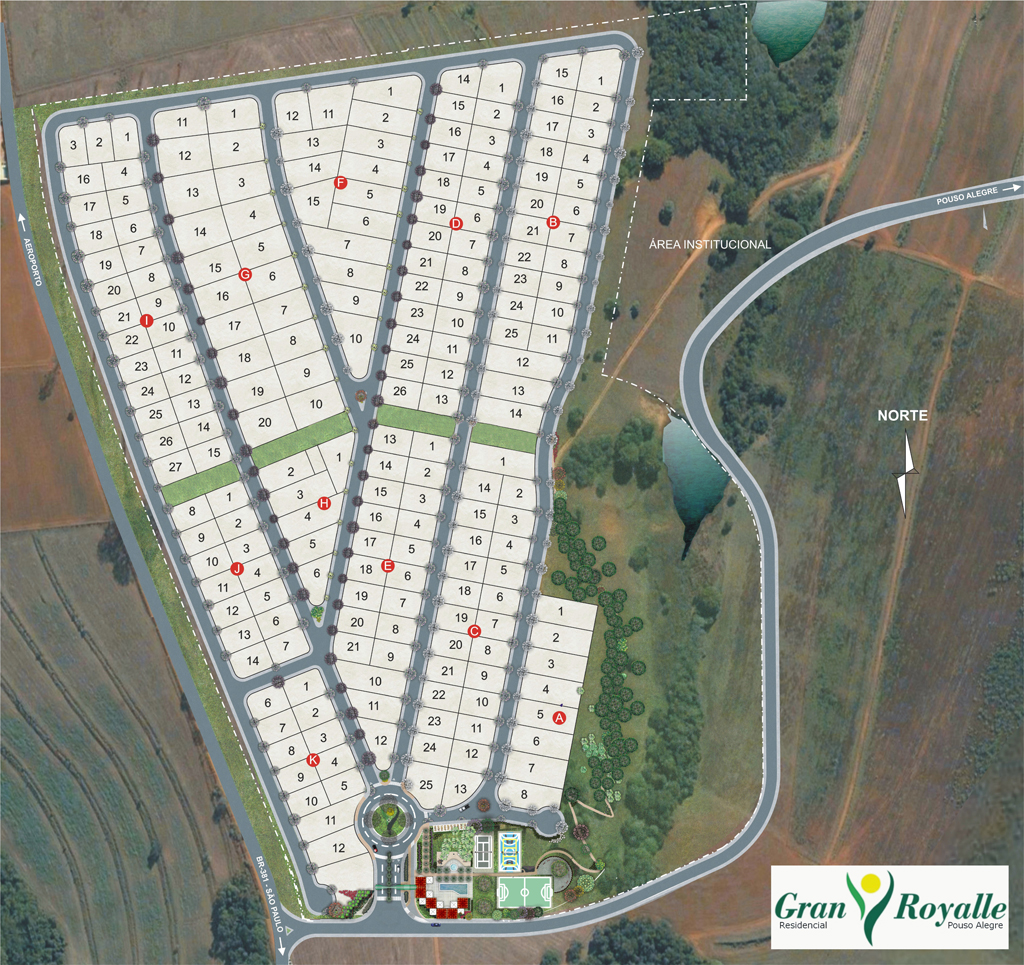 Imagem do mapa do empreendimento Gran Royalle Pouso Alegre